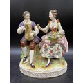 A Continental porcelain figurine with Augustus Rex Meissen mark to base circa 1900. 23cms h.