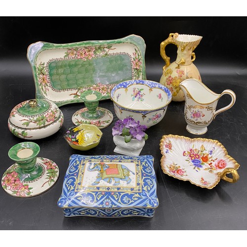 66 - A selection of British ceramics to include a Maling Azalea 6597 4 piece dressing table set, Royal Wo... 