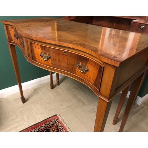 1269 - Walnut veneered serpentine front sideboard, 100 w x 51 d x 86cms h.