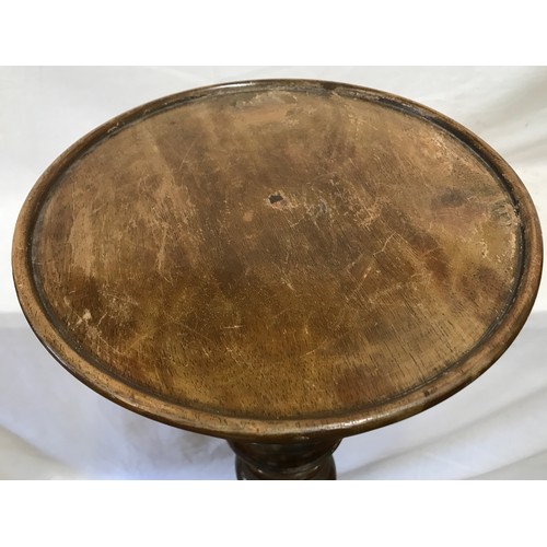 1252 - A mahogany plant stand, circular top barley twist stem on square base. Approx 107 h x 34cms w at bas... 