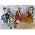 A Royal Doulton figurine collection of four. Melanie HN 2271, 20cms h, Top O' the Hill HN 1334, Sand... 