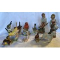 Collection of 6 Goebel bird figurines, one Beswick Wren, one Beswick Poodle and pair of Capodimonte ... 