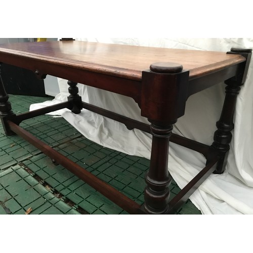 1281 - Victorian mahogany side table with turned legs, 119cms l x 56cms w x 55cms h.