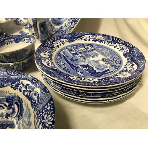 36 - A large collection of Spode Italian blue and white dinner ware to include 35 assorted pieces, cake p... 