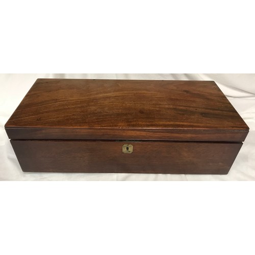 1285 - A Victorian mahogany large writing box with side draw 55cms l x 25cms w x 15cms h.