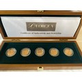 George V gold Sovereign Mint Mark Set of Five - to include 1911, 1915, 1918, 1928 and 1931. In Royal... 