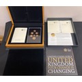 2008 UK GOLD PROOF COINAGE SET, comprising 1p, 2p, 5p, 10p, 20p, 50p and £1 coins, in a fitted woode... 