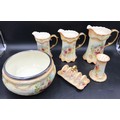 A selection of S F & co Royal Devon Pottery to include graduating set of 3 jugs, largest 21cms h, a ... 