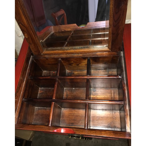 1294 - A Chinese six height chest with lift up lid, fitted compartment with mirror. 51cms w x 46cms d x 125... 