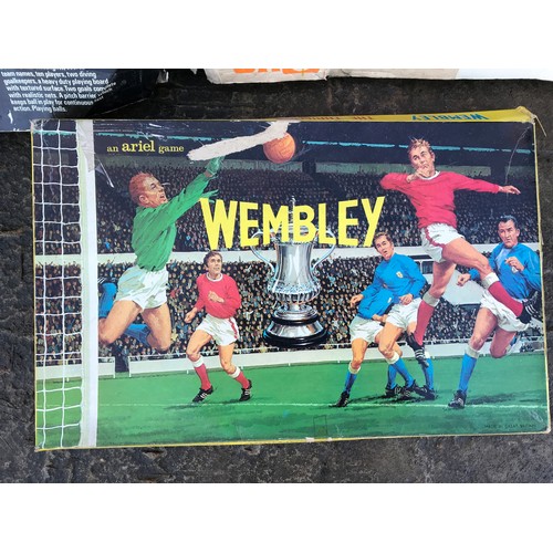 406 - Board game selection, Ariel Wembley Table Football, Ideal Crossfire, Parker World Cup Striker 5-a-si... 