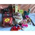 Plastic dolls, Sindy Wardrobe, Bed, Jeep, Clothing, Sweet April Carry Case Wardrobe & Cot.