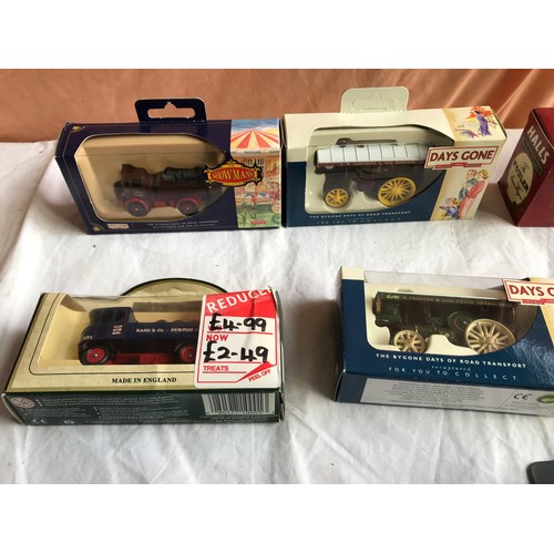 469 - Diecast model steam engines and trucks, Corgi, Matchbox Models of Yesteryear and Days Gone. 9 assort... 