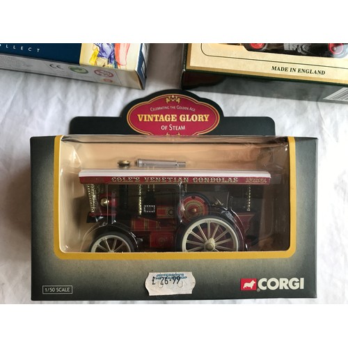 469 - Diecast model steam engines and trucks, Corgi, Matchbox Models of Yesteryear and Days Gone. 9 assort... 