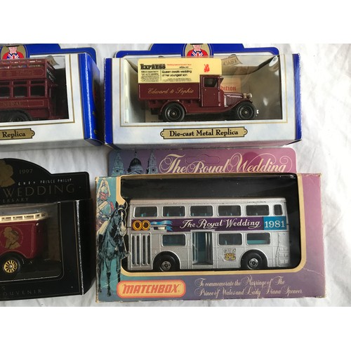 470 - Collection of Royalty advertising buses 6 models, Matchbox Models of Yesteryear and Days Gone.