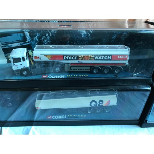 478 - Corgi, Modern trucks series collection of 5 cased models, Tankers, Gulf, BP, Shell, Q8 and Esso Pric... 