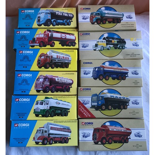 479 - Corgi Classics Tanker Lorries, 11 various models all boxed. 4 x 40th Anniversary 1956-96.