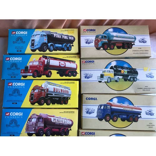 479 - Corgi Classics Tanker Lorries, 11 various models all boxed. 4 x 40th Anniversary 1956-96.