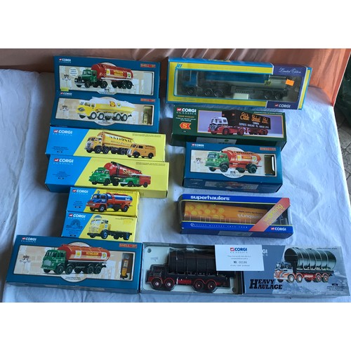 480 - Corgi diecast model trucks and tanker lorries, 12 assorted models, all boxed, Classics, Limited Edit... 