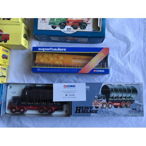 480 - Corgi diecast model trucks and tanker lorries, 12 assorted models, all boxed, Classics, Limited Edit... 