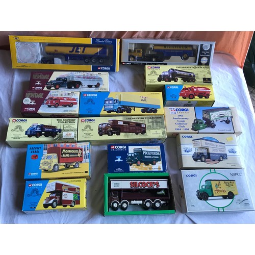 481 - Corgi model trucks, Classics, heritage and Archive models. 16 assorted models, boxed, one without bo... 