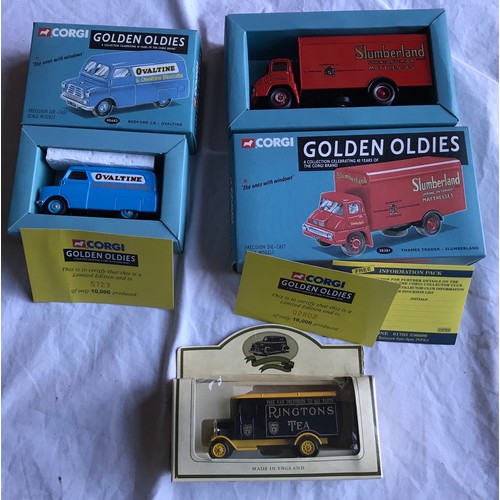 484 - Corgi Golden Oldies. Limited Edition Bedford C A Ovaltine 05602 and Thames Trader Slumberland 30301 ... 