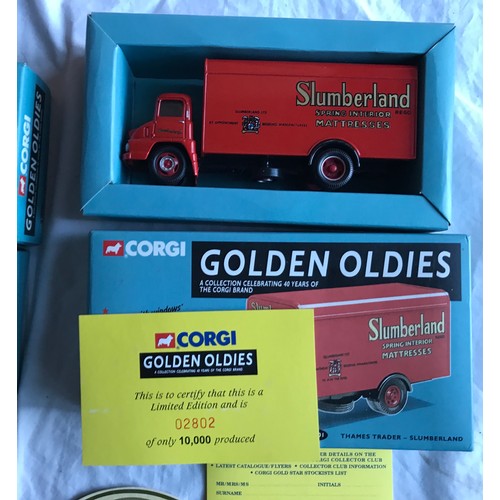 484 - Corgi Golden Oldies. Limited Edition Bedford C A Ovaltine 05602 and Thames Trader Slumberland 30301 ... 