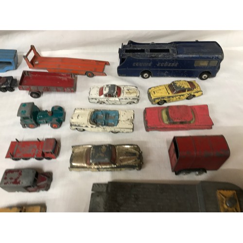 494 - Diecast metal Corgi, Dinky and Lesney collection, all playworn, 36 
assorted models, plus spare part... 