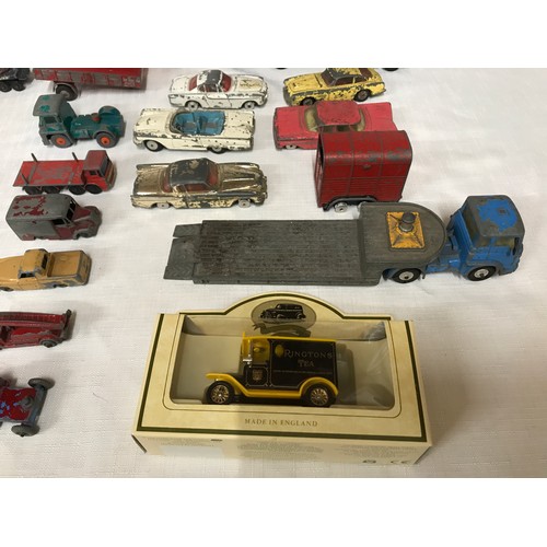 494 - Diecast metal Corgi, Dinky and Lesney collection, all playworn, 36 
assorted models, plus spare part... 