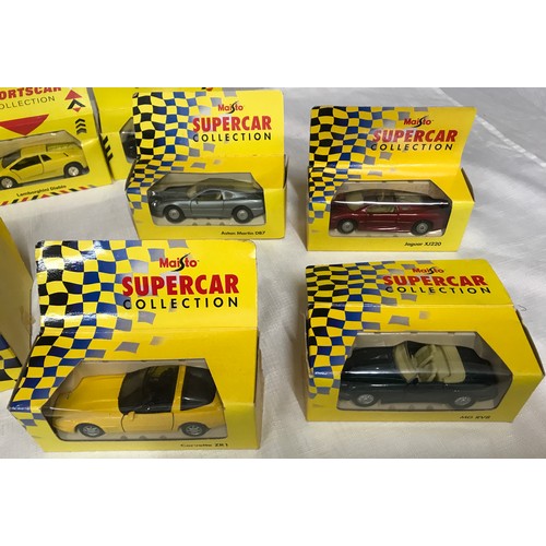 496 - Diecast model cars selection to include shell sports cars collection x 7 and Maisto Supercar collect... 