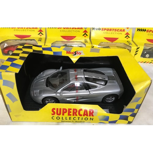 496 - Diecast model cars selection to include shell sports cars collection x 7 and Maisto Supercar collect... 