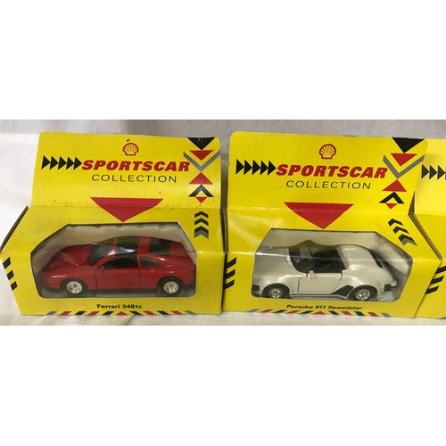 496 - Diecast model cars selection to include shell sports cars collection x 7 and Maisto Supercar collect... 