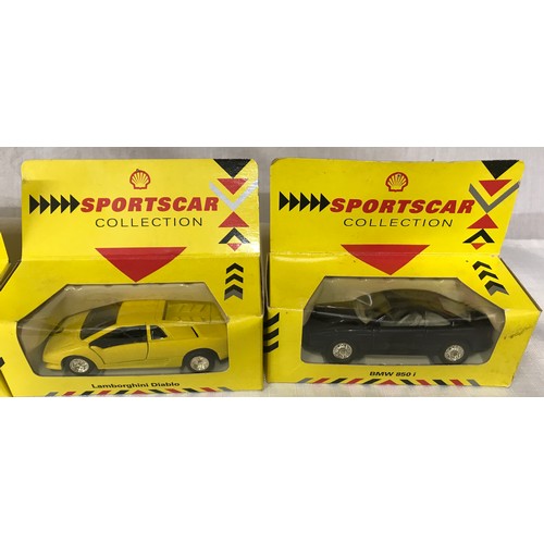 496 - Diecast model cars selection to include shell sports cars collection x 7 and Maisto Supercar collect... 