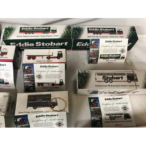 497 - Atlas Editions Eddie Stobart diecast model vehicles collection of 19 boxed various vehicles and a Ed... 