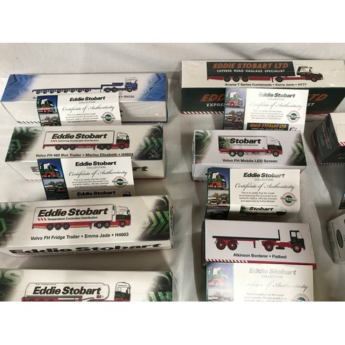 497 - Atlas Editions Eddie Stobart diecast model vehicles collection of 19 boxed various vehicles and a Ed... 