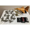 A large collection of planes and cars to include mostly Royal Hampshire cast pewter, Hurricane, Hawk... 