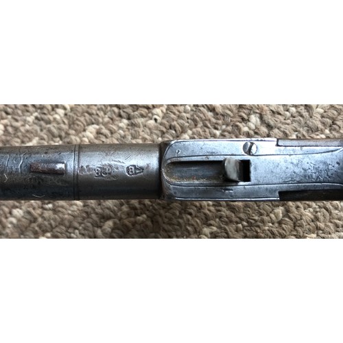 690 - Flintlock pistol, markings under barrel, folding trigger, dolphin pull lever, engraved to sides. Yor... 