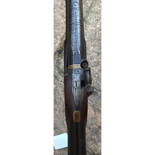 694 - Single barrel percussion shotgun by Holland, barrel length 30'', C1880's.