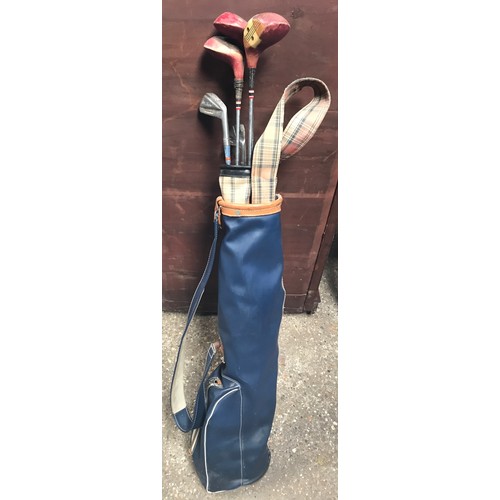 782 - Five golf clubs including 3 x Custom Built by St Andrew Golf Co Ltd and Ben Sayers Ltd leather golf ... 