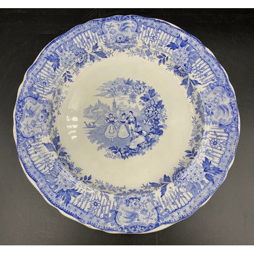 197 - Six 19thC stone china floral and gilt plates marked stone china 53 to back, 26cms d together with a ... 