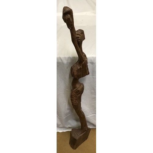 463 - African carved wooden female figure from the Kumasi region 99cms h.