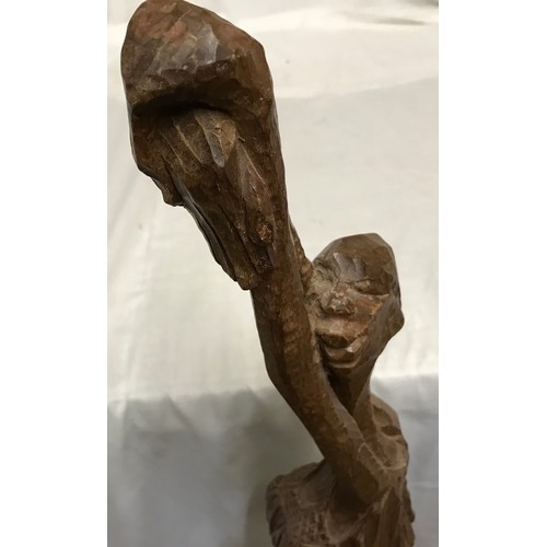 463 - African carved wooden female figure from the Kumasi region 99cms h.