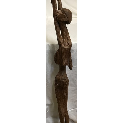 463 - African carved wooden female figure from the Kumasi region 99cms h.