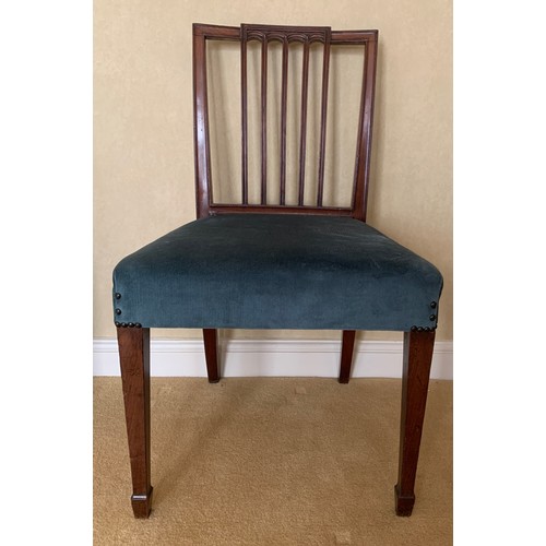 1238 - A 19thC mahogany side chair with square tapered legs to front.