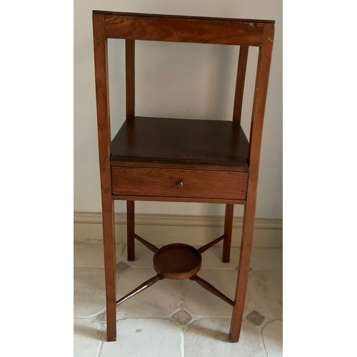 1245 - A 19thC oak washstand with drawer to front. 77 h x 33cm w.