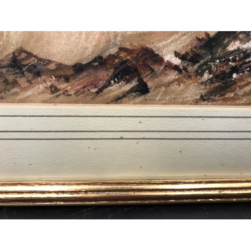 1074 - Gilt framed watercolour H.B. Carter, Fishing Boat in a Rough Sea, picture size 16.5cm h x 24.5cm w. ... 