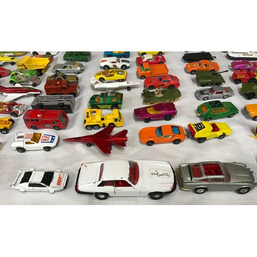 738 - A collection of diecast model cars, Matchbox Super kings, Corgi Juniors, some Majorette and Lone Sta... 