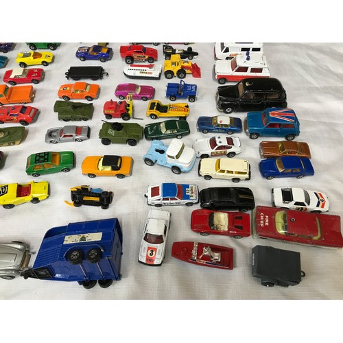 738 - A collection of diecast model cars, Matchbox Super kings, Corgi Juniors, some Majorette and Lone Sta... 