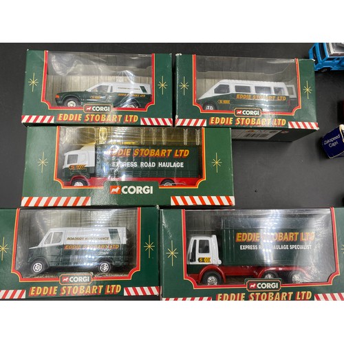 758 - A Corgi selection to include Eddie Stobart Ltd boxed Motorway Truck set & Playmat,  58112 Transit Va... 