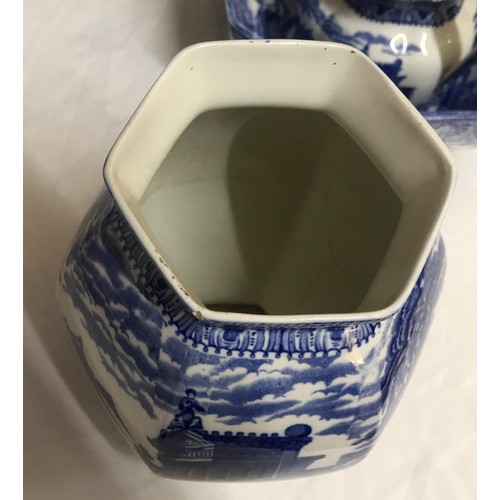 205 - A large collection of blue and white Cauldon Pottery 