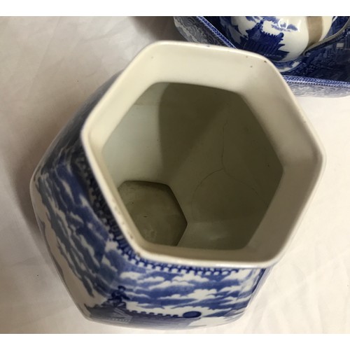 205 - A large collection of blue and white Cauldon Pottery 